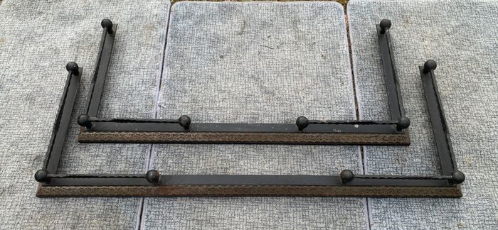 Pair of Custom-Made Heavy Iron Fireplace Fenders