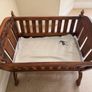 Beautiful Vintage Hand-Carved Wooden Rocking Cradle Image 3