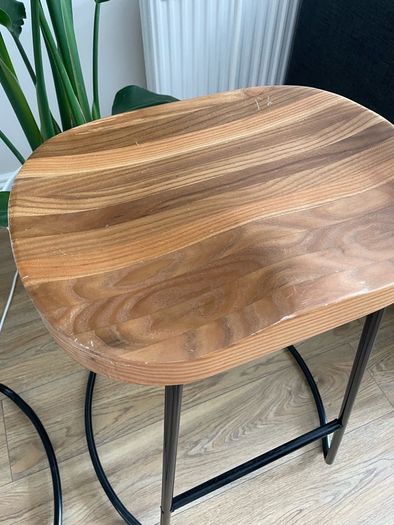 Premium Vintage-Style Elm Wood Barstools (Set of 4)
