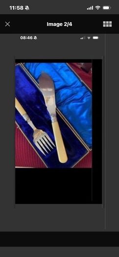 Antique Bone Handle Fish Serving Set
