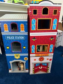 Police and fire station pretend play