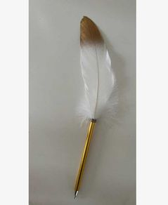 White & Gold Feather Pen - nice gift