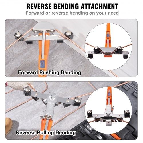 Pipe Tube Bender, 6.4mm-22.2mm Ratcheting Tubing Benders, 90 Forward/Reverse Pipes Bending Tools with 7 Dies for HVAC Air Conditioning