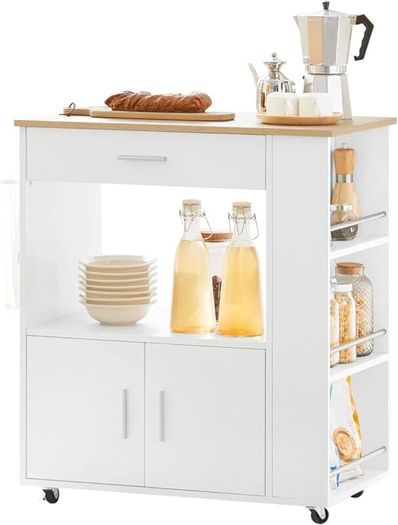 Kitchen trolley Cabinet on wheels black or white