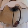 Vintage Large Opaline Glass Pull Down Pendant Light with Wood Handle Image 6
