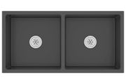 Handmade Kitchen Sink with Strainer Black Stainless Steel
