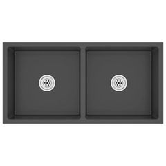 Handmade Kitchen Sink with Strainer Black Stainless Steel