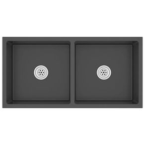 Handmade Kitchen Sink with Strainer Black Stainless Steel