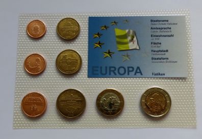 Vatican set euro Trial Probe Essai Pattern coins complete set 2006