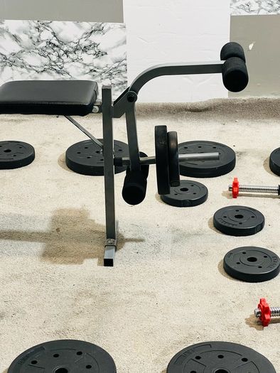 Adjustable Weight Bench Weights Dumbbells Barbell