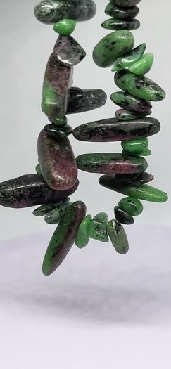 Ruby Zoisite Necklace (Size - 20) in Rhodium Pure Yellow Brass 300.00 ct.