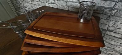 Serving boards and chip baskets x 6