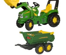 Rolly X-Trac pedal John Deere and tipper trailer