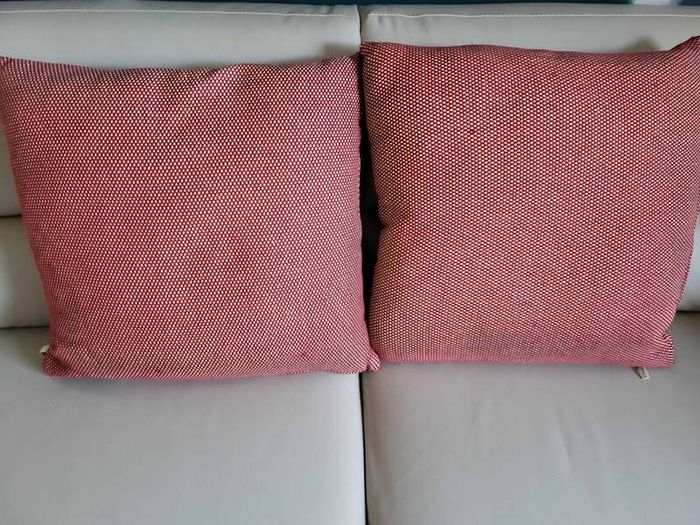 large red cushions