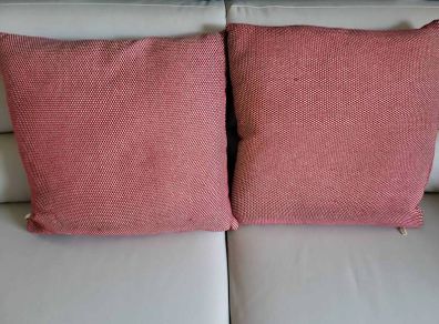 large red cushions