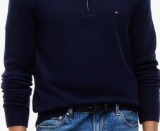 Tommy Hilfiger navy blue quarter-zip sweater