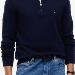 Tommy Hilfiger navy blue quarter-zip sweater