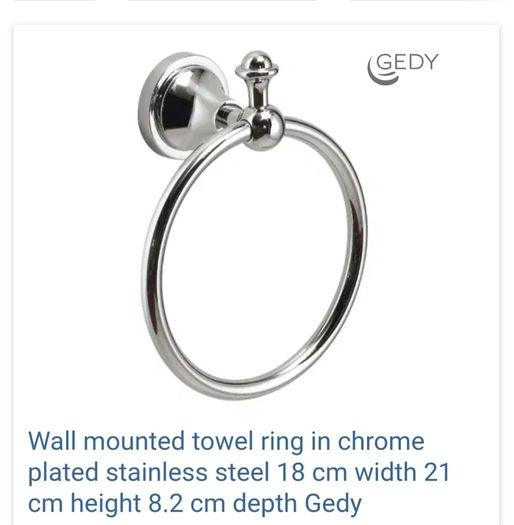 Chrome plated stainless steel towel rail