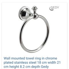 Chrome plated stainless steel towel rail