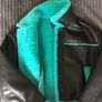 Primark size L turquoise faux leather shearling jacket Image 8