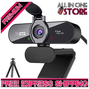 1080P Pro HD Webcam with Stereo Microphone, 110 Degree Wide Angle, Privacy Cover, Tripod, for Conferencing, Live Streaming (FREE SHIPPING)