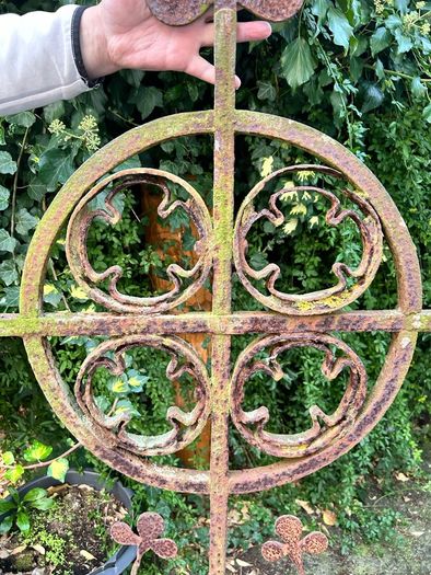Pair of Victorian Iron Cross Finials Architectural Salvage
