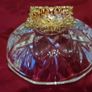 Killarney Crystal Cut Crystal Glass Congratulations On Your Wedding Lidded Jewelry Dish / Bowl With 22 Carat Gold Cover Handle and Footed Base Finishing Made In Ireland Image 10