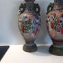 antique japanese satsuma vases vintage hand made and painted art decoration home decor table vintage vase antique gift presents  asian Image 2