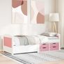 Day Bed with 5 Drawers without Mattress IRUN White&Pink 90x200 cm Image 4