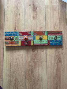 Wooden Vintage Hand Painted Coat Hanger