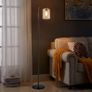 Led Floor Lamp,Modern Standing Lamp with Hanging Glass Shade,Eye-Care Metal Reading Floor Light,Industrial Warm White Floor Lamps for Living Room,Office,Black 6W A60,E27 Edison Bulb Included (FREE POSTAGE) Image 6