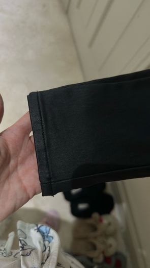 Mango Kids Black Coated Faux Leather Look Jeans - Size XS / Teen