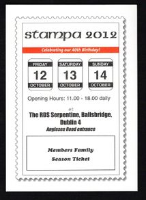 2012 Ireland Stampa members Family Season Ticket 12th-14th October 2012 at RDS Serpentine, Ballsbridge, Dublin 4