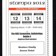 2012 Ireland Stampa members Family Season Ticket 12th-14th October 2012 at RDS Serpentine, Ballsbridge, Dublin 4