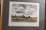 Sketch, 'Eglise de Chailly' signed Maurice Jacques