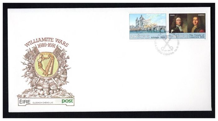 1991 Ireland 300th Anniversary of Williamite Wars Stamps An Post First Day Cover (FDC)