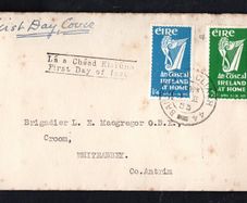 1953 Ireland An Tostal (Ireland at Home) Commemorative Stamps Plain Addressed First Day Cover (FDC) with Baile Atha Cliath (Dublin) Cancel
