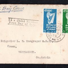 1953 Ireland An Tostal (Ireland at Home) Commemorative Stamps Plain Addressed First Day Cover (FDC) with Baile Atha Cliath (Dublin) Cancel