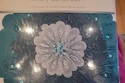 K Living Zara Windflower Luxury Single Duvet Seat in Cream Cotton mix with Teal Shades of Satin Applique Flowers and Embroidery