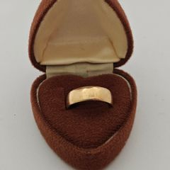 9ct Gold Band Ring - Size P - Fully Hallmarked