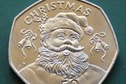 Christmas 50p Gibraltar 1992 fifty pence Santa Claus BUNC low mintage