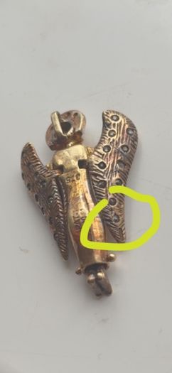vintage 9ct Angel pendant with dimonds (9.65g)
