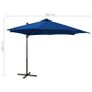 Cantilever Umbrella with Pole and LED Lights Azure Blue 300 cm Image 2