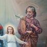 Huge Victorian Picture Holy Family Framed Image 2