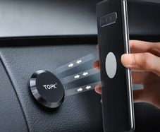 TOPK Magnetic Phone Holder - Strong 4-Magnet Mount + USB to C 2m - Brand New