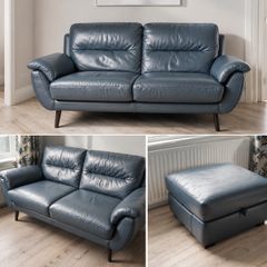 DFS 3+2+stool leather couch set for sale (4yrs old)