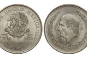 Mint State Mexico 5 Pesos 1953 Hidalgo Silver