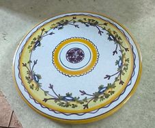 Round Hot Plate  Pottery Dish Made In Portgal