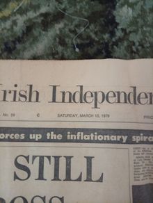 Vintage Irish Independent Newspaper (Saturday March 10, 1979) Retro House Prices & Nostalgia