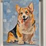 Happy Corgi - oil painting - framed Image 3